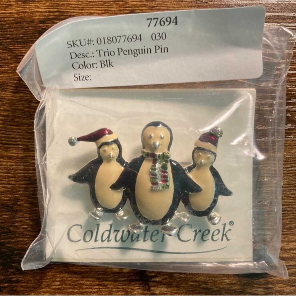 Coldwater Creek trio penguin pin